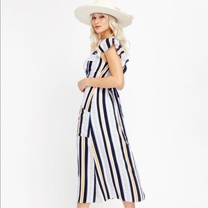 Lost and Wander Claudia striped midi dress NWOT